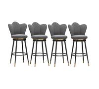 Sgabelli da bar moderni con schienale, set da 1/2/3/4, sgabelli da bar imbottiti girevoli a 360°, sedie da pranzo con gambe in metallo for isola cucina, bar, pub, bistrot, grigio, 3 pezzi da 65 cm, ga