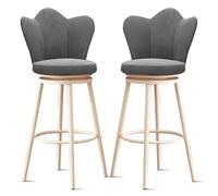 Sgabelli da bar moderni con schienale, set da 1/2/3/4, sgabelli da bar imbottiti girevoli a 360°, sedie da pranzo con gambe in metallo for isola cucina, bar, pub, bistrot, grigio, 3 pezzi da 65 cm, ga