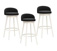 Sgabelli da bar moderni girevoli in velluto da 74 cm con schienale, | Questi moderni sgabelli da bar da 29 pollici presentano un design girevole, un rivestimento in morbido velluto bianco, uno