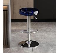 Sgabelli da bar moderni in acrilico con altezza regolabile e girevole, ideali per la cucina (blu, asta di sollevamento argento
