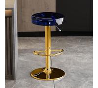 Sgabelli da bar moderni in acrilico con altezza regolabile e girevole, ideali per la cucina (blu, asta di sollevamento dorata