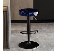 Sgabelli da bar moderni in acrilico con altezza regolabile e girevole, ideali per la cucina (blu, asta di sollevamento nera