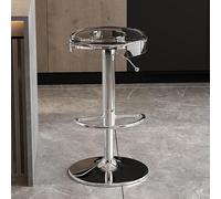 Sgabelli da bar moderni in acrilico con altezza regolabile e girevole, ideali per la cucina (trasparenti, con asta di sollevamento argentata