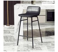 Sgabelli da bar moderni in pelle, imbottiti, con schienale e poggiapiedi, gambe in metallo, per cucina, isola e sala da pranzo, design elegante e confortevole