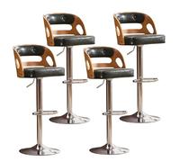 Sgabelli da bar moderni in pelle PU - Sedie da bar girevoli e regolabili in altezza con poggiapiedi, for isola cucina, casa e ufficio commerciale - Set da 3/4, Verde(Original color-4PCS,Silver Legs)