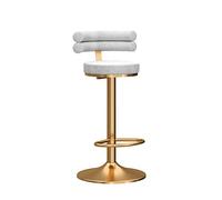 Sgabelli da Bar Moderni in Velluto Blu con Altezza Regolabile Girevole a 360° e Base Dorata. Eleganti sedie da Bar Alte per Cucina e Arredamento per la casa. Comodo Design Senza br