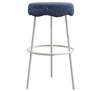 Sgabelli da Bar per Altezza da banco, bartool Imbottiti Lambsca, 26/30 U201C Cucina Alta Sgabello con Gamba in Metallo e poggiapiedi, cucine Counter Island Breakfast (Blue-1ps, 65cm/26.5in)