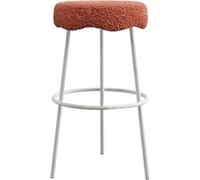 Sgabelli da Bar per Altezza da banco, bartool Imbottiti Lambsca, 26/30 U201C Cucina Alta Sgabello con Gamba in Metallo e poggiapiedi, cucine Counter Island Breakfast (Red-1Ps, 65 cm)