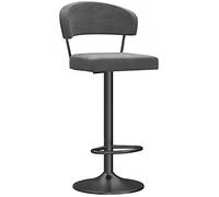 Sgabelli da Bar per Altezza da banco Regolabili, Sedia da Pranzo con banco della Cucina Alta con la Schiena, sedie sgabelli da Bar in Velluto Adatte per la controspionaggio (Grigio 1ps 80 cm/31,5