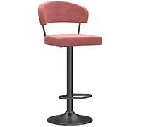 Sgabelli da Bar per Altezza da banco Regolabili, Sedia da Pranzo con banco della Cucina Alta con la Schiena, sedie sgabelli da Bar in Velluto Adatte per la controspionaggio (Rosa 1ps 80 cm/31,5