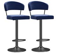 Sgabelli da Bar per bancone Regolabili, Sedia da Pranzo con banco della Cucina Alta Alta Cucina con schienali, sedie da sgabelli da Bar in Velluto Moderni Adatti per la controconttazione (2P Blu, 60