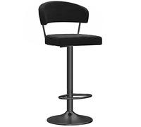 Sgabelli da Bar per bancone Regolabili, Sedia da Pranzo con banco della Cucina Alta con la Cucina con schienali, sedie da Bar da Bar in Velluto Moderne Adatte per la contropiede (1ps Nero, 60 cm/23.6