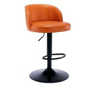 Sgabelli da bar, sedie da bar girevoli moderne, sgabelli da bar alti fino al bancone con schienale alto, sgabelli da bar imbottiti in similpelle regolabili for bar, cucina, sala da pranzo(Orange,50-60