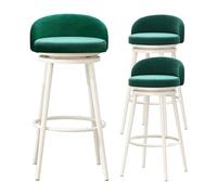 Sgabelli da Bar Set da 3,75 sedie da Bar in Altezza del Sedile sgabelli da Bar in Barca con Bassa Schiena, sgabelli isolani Imbottiti in Velluto per bancone da Cucina, Verde (Altezza Verde 75 cm)