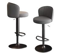 Sgabelli da bar Set di 2 sgabelli girevoli ad altezza bancone con supporto ergonomico for la schiena for l'isola della cucina Seduta imbottita Base in metallo Piedini antiscivolo(Dark Gray)