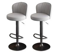 Sgabelli da bar Set di 2 sgabelli girevoli ad altezza bancone con supporto ergonomico for la schiena for l'isola della cucina Seduta imbottita Base in metallo Piedini antiscivolo(Light Gray)