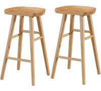 Sgabelli da Bar, sgabelli da bancone industriali con Sedile in Legno e poggiapiedi 26/30 sgabelli Alti per bancone da Cucina, Bar di casa, Sala da Pranzo (b 2ps)