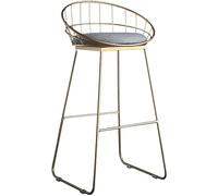 Sgabelli da Bar Sgabelli da bar for isola cucina, sgabello con staffa in ferro battuto alla moda, sedia for la colazione, design con imbottitura in spugna grigia con gamba dorata(Sitting height 65cm)