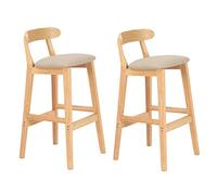 Sgabelli da bar squisiti Sgabelli da cucina moderni Sgabelli da bar Set di 2 con schienale Sedia da pranzo da cucina in legno massello per bancone colazione Sgabello da bar Mobili per la casa morbidi