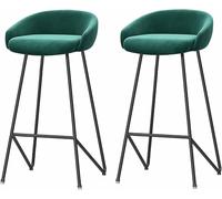 Sgabelli da Bar sul Retro Posteriore 26/30 Sgabello da banco con Rivestimento in Velluto e poggiapiedi, Sedia da Bar per la Sala da Pranzo con bancone da Cucina Pub per Cafe (F, 2 pcs-65cm)