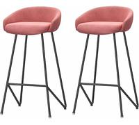 Sgabelli da Bar sul Retro Posteriore 26/30 Sgabello da bancone con Imbottito di Velluto e poggiapiedi, Sedia da Bar per la Sala da Pranzo con bancone da Cucina Pub (d, 2pcs-75cm)