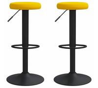 Sgabelli da Bar Velluto Giallo Senape 2 Pezzi con Pivot 360 e Altezza | Acciaio verniciato a polvere, poggiapiedi integrato, carico massimo 110 kg per seduta, design senza tempo per cucina o sala