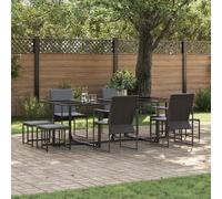 Sgabelli da Giardino Set di 10 Nero e Grigio Scuro Textilene