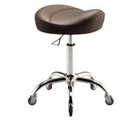 Sgabelli da parrucchiere professionali con ruote, altezza regolabile 40-58 cm, sedia girevole a 360° for lavoro, studio, ufficio, clinica(Brown)