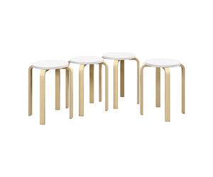 SGABELLI HOMCOM IT83A-147V80WT - set 4 impilabili rotondi in multistrato, design moderno