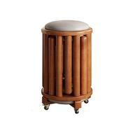 Sgabelli Impilabile in Legno Massello, 4 Pezzi, Sgabello Rotondo con Ruote Girevoli for Camera Letto, Comodino, Divano Tavolino Terrazza Portafiori Sedia Pranzo Sedia Ufficio, 61 Cm Di Altezza