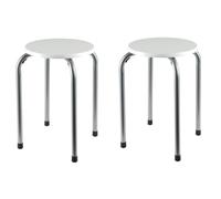 Sgabelli Impilabili Bianchi Set Di 2 Sgabelli Da Festa E Sgabelli Per Ospiti