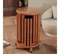 Sgabelli Impilabili con Ruote Silenziose a 360°, Sgabelli Rotondi Impilabili 6 in 1 in Legno Massello, Comodino, Tavolino Laterale, Portafiori Mobile, Camera da Letto, Soggiorno, Terrazza