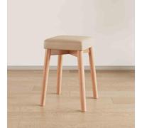 Sgabelli impilabili in legno senza schienale da 45,7 cm, sedie quadrate imbottite con piedini antiscivolo per casa, ufficio, scuola e cucina, design moderno al curry chiaro