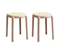 Sgabelli impilabili in plastica, design impilabile con schienale scoperto, in rattan, per cucina, sala da pranzo, aula, studenti