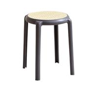 Sgabelli impilabili in plastica, design impilabile con schienale scoperto, in rattan, per cucina, sala da pranzo, aula, studenti