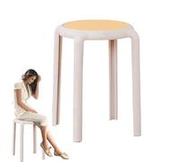 Sgabelli impilabili | Sgabello da toeletta | Grande sgabello da bar | Sgabello impilabile rotondo | Sedute rotonde impilabili | Sedute da cucina traspiranti senza schienale per la casa | per