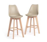 Sgabelli in stile nordico Greta, Set da 2, Beige