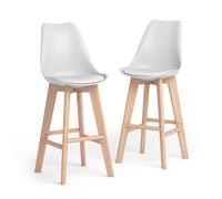 Sgabelli in stile nordico Greta, Set da 2, Bianco