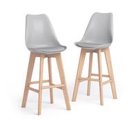 Sgabelli in stile nordico Greta, Set da 2, Grigio