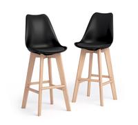 Sgabelli in stile nordico Greta, Set da 2, Nero
