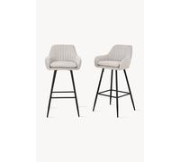 Sgabelli in tessuto Roberto, Set da 2, Beige
