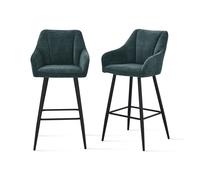 Sgabelli in tessuto Thomas, Set da 2, Verde