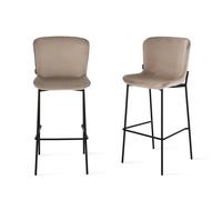 Sgabelli in velluto Ambra, Set da 2, Beige