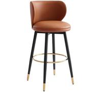 Sgabelli per Isola Cucina Girevoli con Gambe in Metallo, Sgabelli Cucina Moderni con Schienale, Sedie da Pranzo Alte, Altezza Seduta 31,5 Pollici, Lunga Durata, 1 Pezzo(Brown)