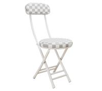 Sgabelli pieghevoli portatili imbottiti con schienale reclinabile, sedie compatte imbottite per casa, hotel e sale conferenze, design elegante a scacchi, soluzione salvaspazio