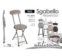 SGABELLINO SGABELLO IN METALLO GICOS CON SCHIENALE PZ.1 COLORE ASSORTITO