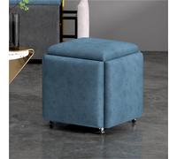 Sgabello 5 in 1 cubi con ruote girevoli impilabili impilabili per divano sedia sgabello per soggiorno blu 13,7 x 13,7 x 13,7 cm