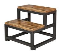 Sgabello a 2 gradini in legno,Sgabello con piedini antiscivolo,scala domestica, 38 x 35 x 38cm
