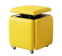 Sgabello A Cubo Girevole 5 In 1, In Pelle, Quadrato, Con Ruote, For Soggiorno, Sala Da Pranzo(C,45x45x48cm)