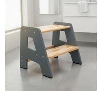 Sgabello a Gradini in Legno Resistente Predellino Antiscivolo Compatto per